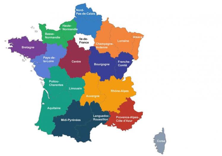 Carte de france 13 regions
