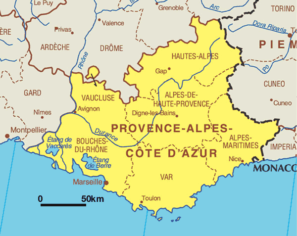 Provence france map printable